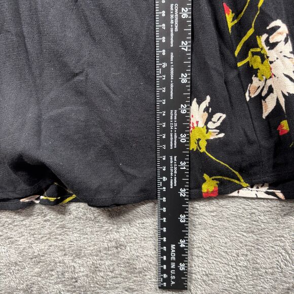 Free People Wrap Mini Dress Time On My Side Preppy Black Floral Print Small L160 - Picture 9 of 12